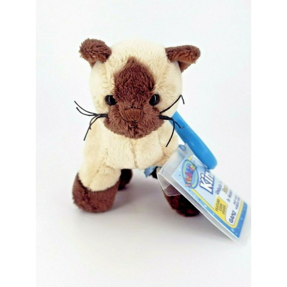 Webkinz Kinz KLIP SIAMESE CAT WE000231 Sealed Code NEW Cute Great for Backpacks - Picture 1 of 4
